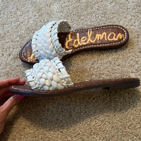 Sam Edelman Giada braided white leather slide sandal shoe size 9.5 shoe - Picture 3 of 7
